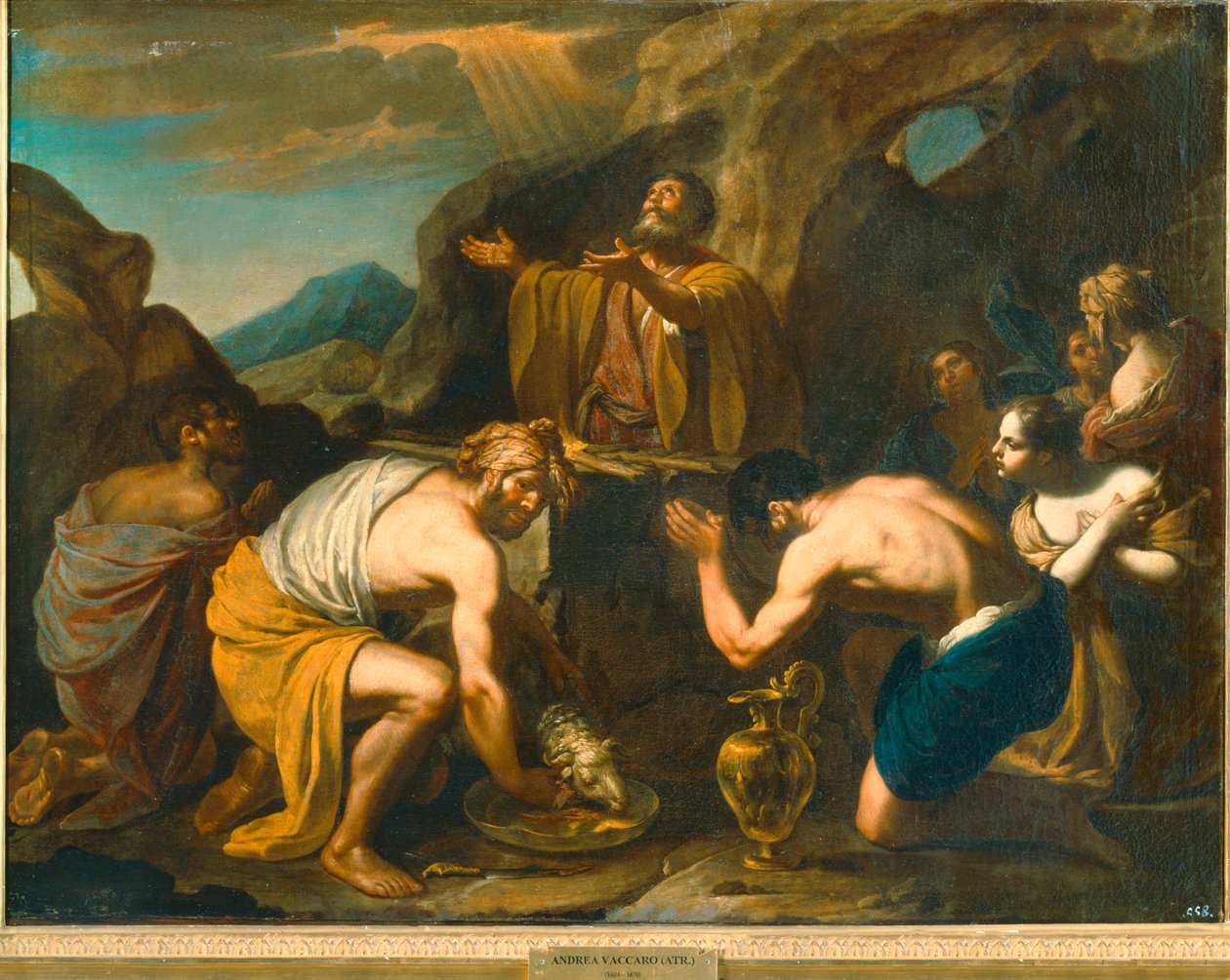 Noah Praising God After the Flood by Andrea Vaccaro