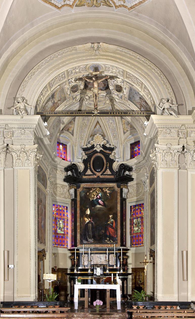 View of the presbyter, Church of Santi Nazaro e Celso, Brienno, Como, Lombardy, Italy by Andrea de Passeri