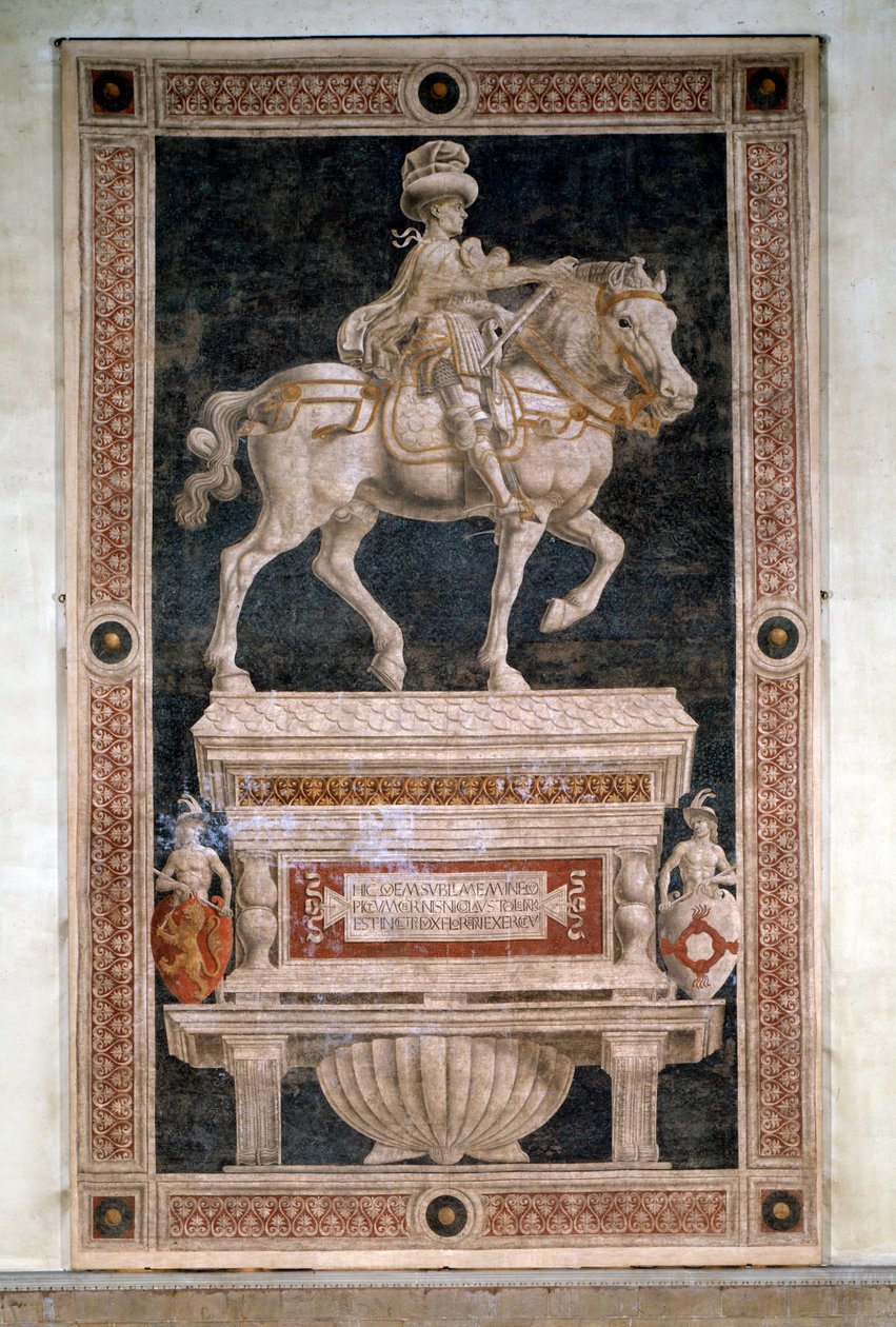 Equestrian Monument to Niccolo da Tolentino (detail) by Andrea del Castagno
