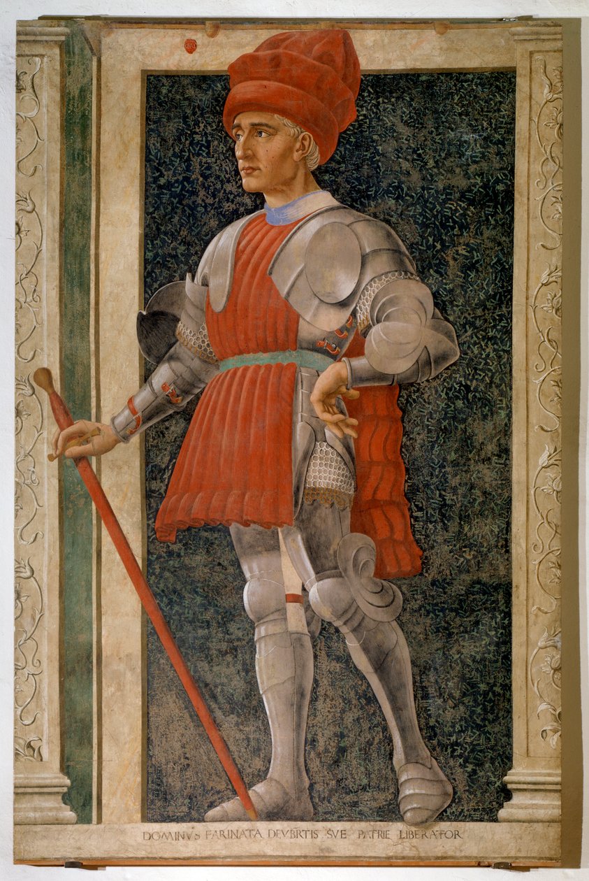 Portrait of Farinata degli Uberti, Italian aristocrat and military leader by Andrea del Castagno