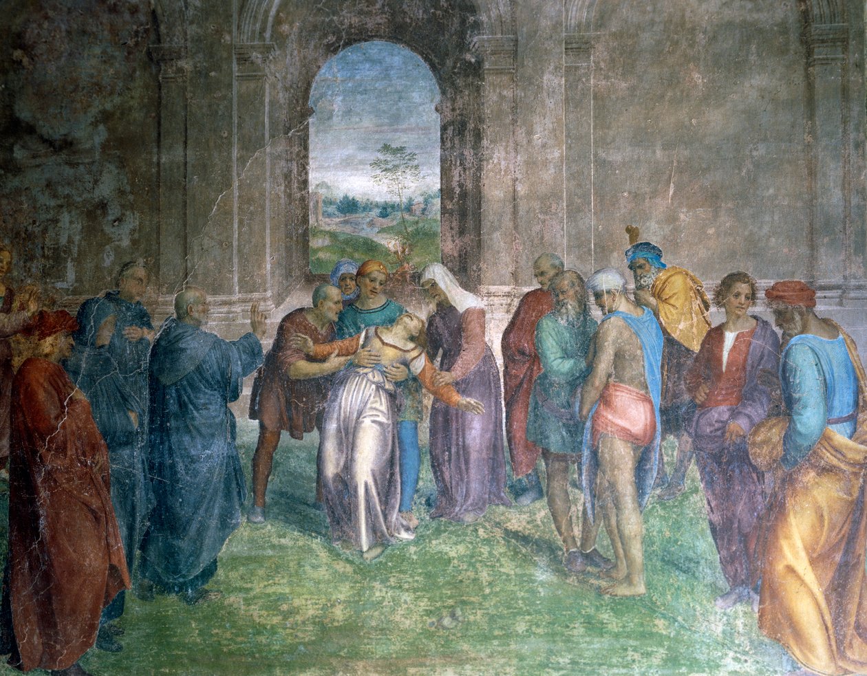 Healing of the Possessed Woman, by Andrea del Sarto by Andrea del Sarto