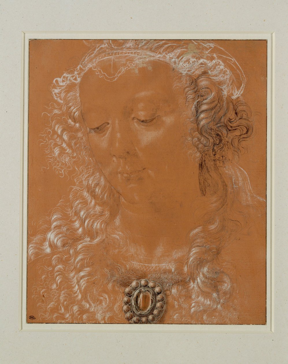 Head of a Woman, Eyes Downcast, Slightly Turned to the Left by Andrea del Verrocchio