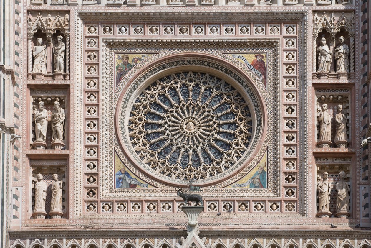 Rose window, Santa Maria Assunta Cathedral, Orvieto, Umbria, Italy by Andrea di Cione Orcagna