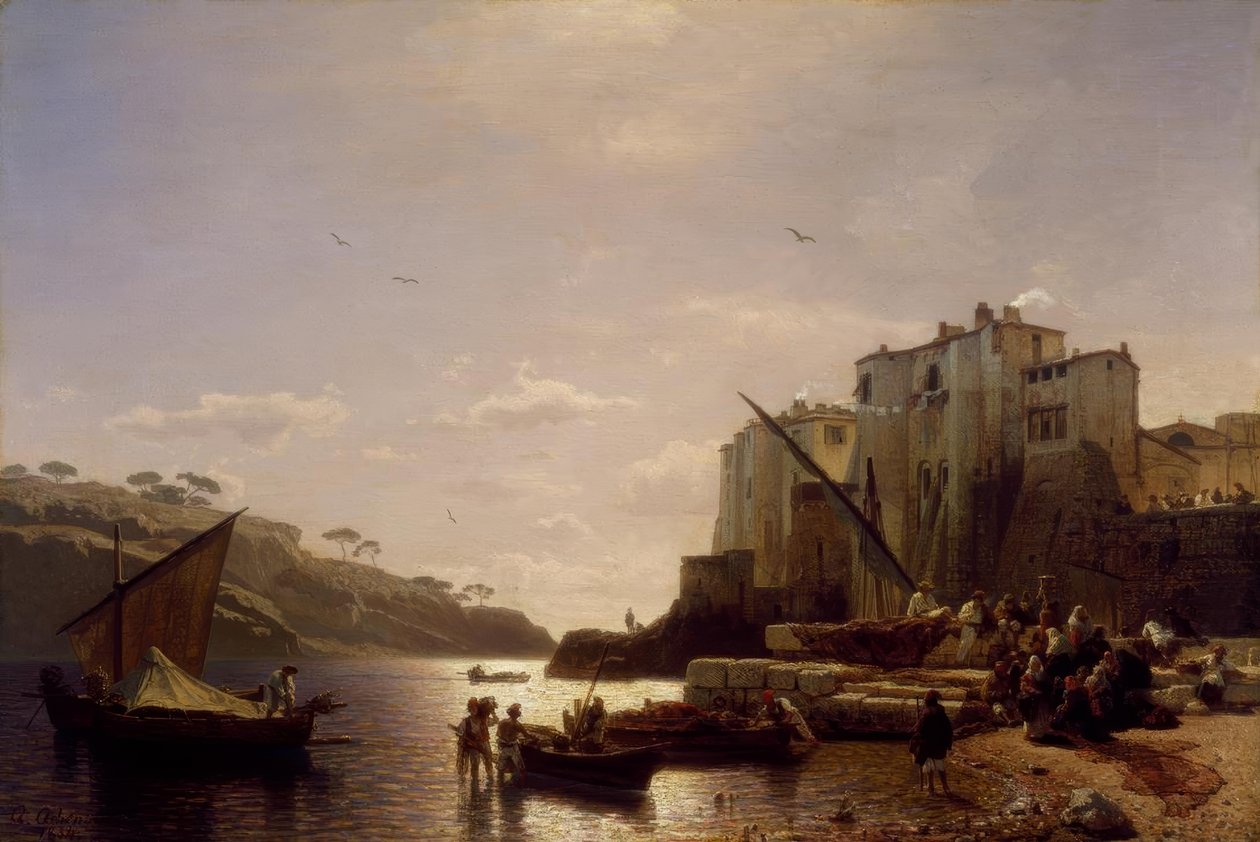 A. Achenbach, Neapolitan Fishermen near Naples by Andreas Achenbach