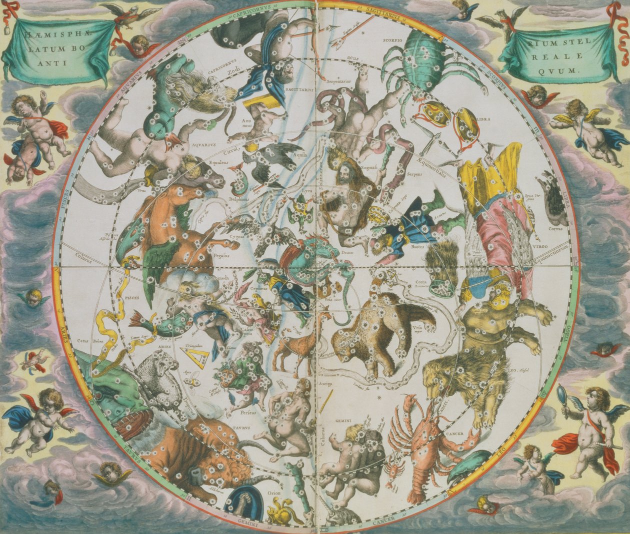 Celestial Planisphere Showing the Signs of the Zodiac, from 