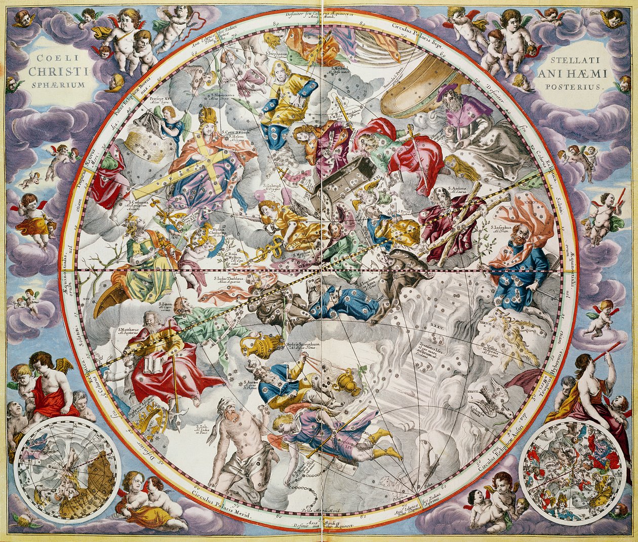 Map of the Christian Constellations as Depicted by Julius Schiller, from 