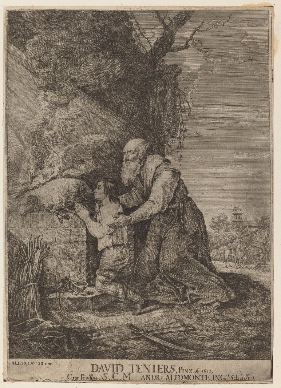 Sacrifice of Isaac by Andreas Altomonte, after David Teniers the Younger