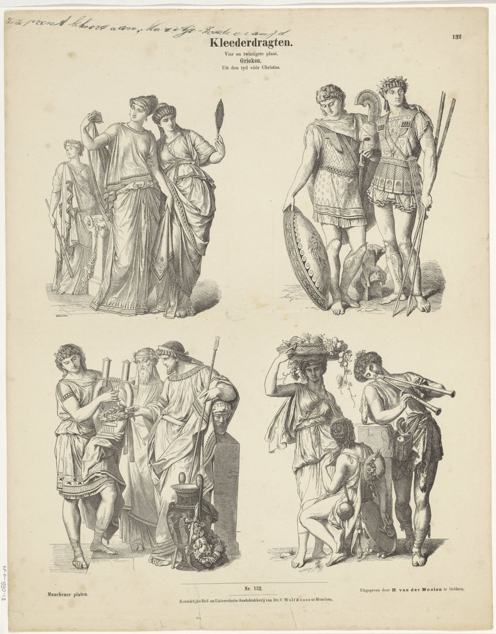 Costumes, Twenty-Fourth Plate, Greeks, From the Time Before Christ (Munchener Plates series) by Andreas C. Müller