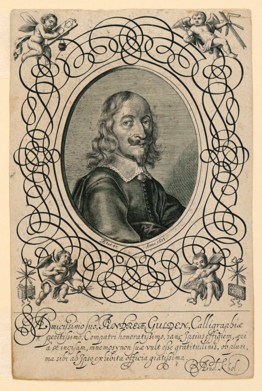 Portrait of the Calligrapher Andreas Gulden by Andreas Kohl