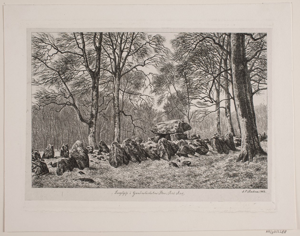 Long Barrow at Gunderslevholm Forest by Andreas Peter Madsen