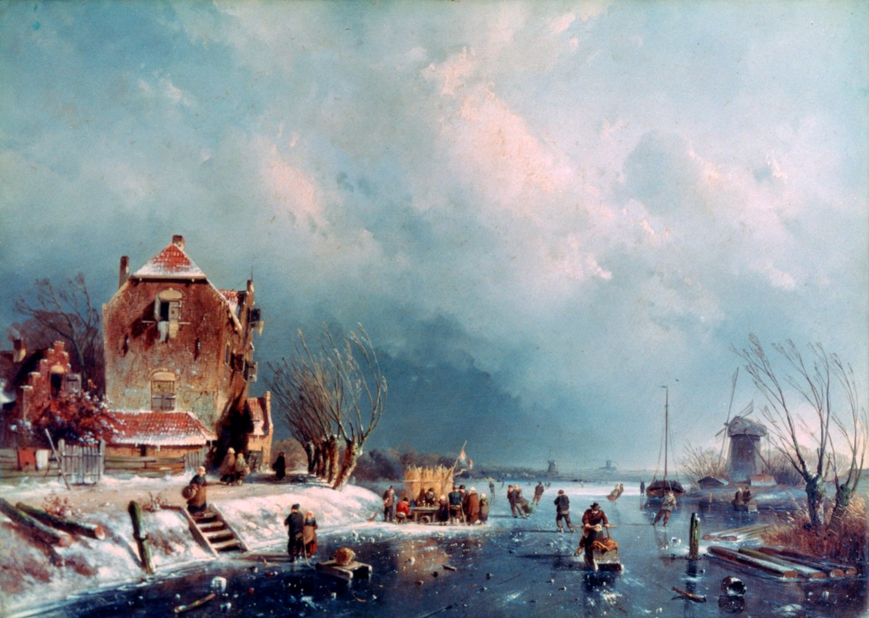 Frozen River by Andreas Schelfhout