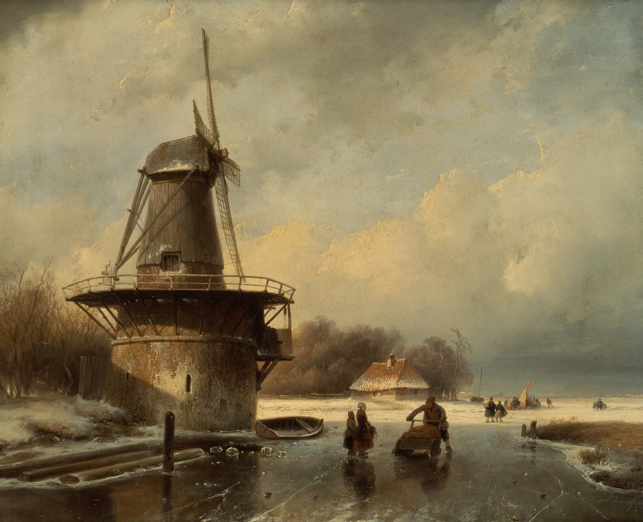 Winter Landscape by Andreas Schelfhout
