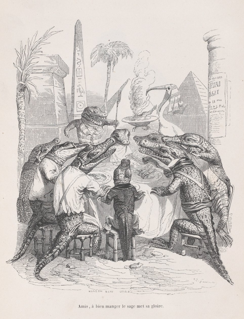 Friends, the wise one places his glory in eating well from Scenes from the Private by Andrew Best Leloir