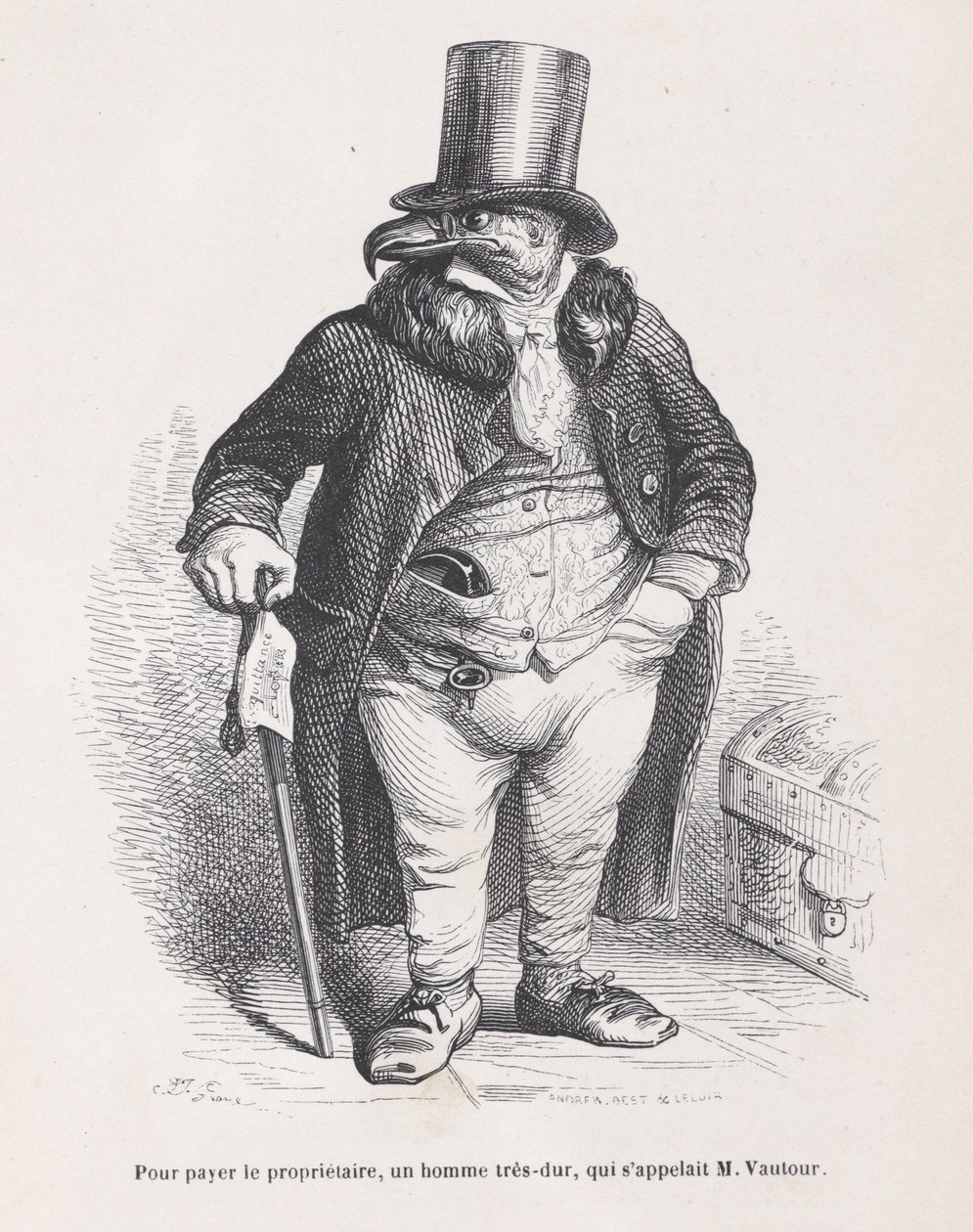 To Pay the Landlord, a Very Harsh Man, Whose Name was M. Vautour from Scenes from t..., ca. 1837-47 by Andrew Best Leloir