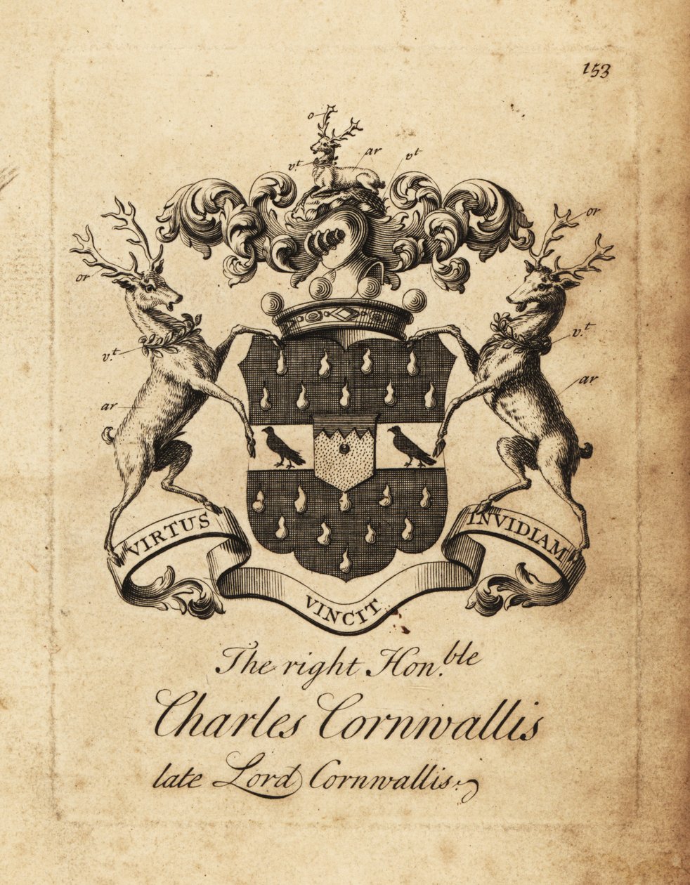 Coat of arms of Charles Cornwallis, Lord Cornwallis, 4th Baron Cornwallis by Andrew Johnston