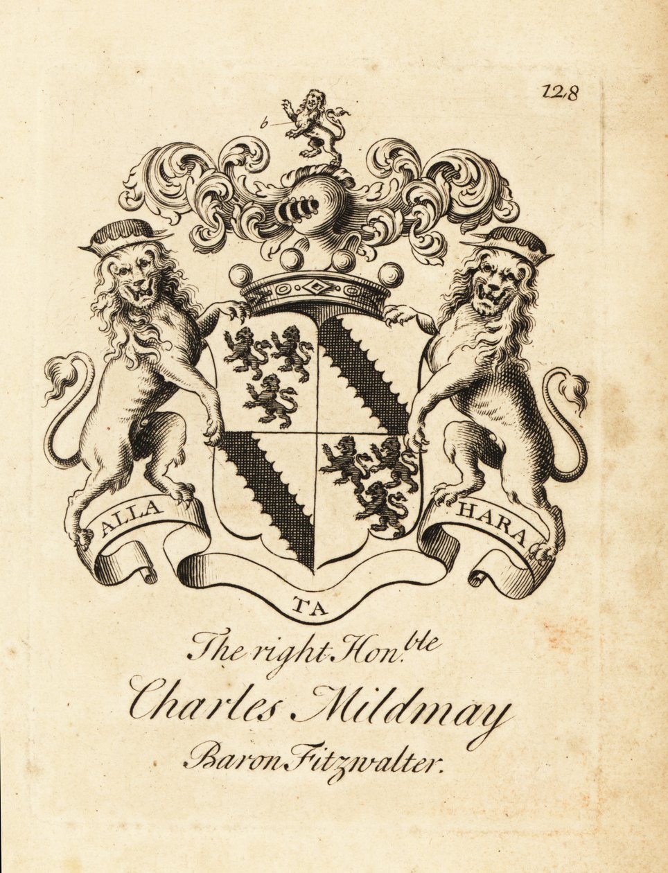 Coat of arms of the Right Honourable Charles Mildmay by Andrew Johnston