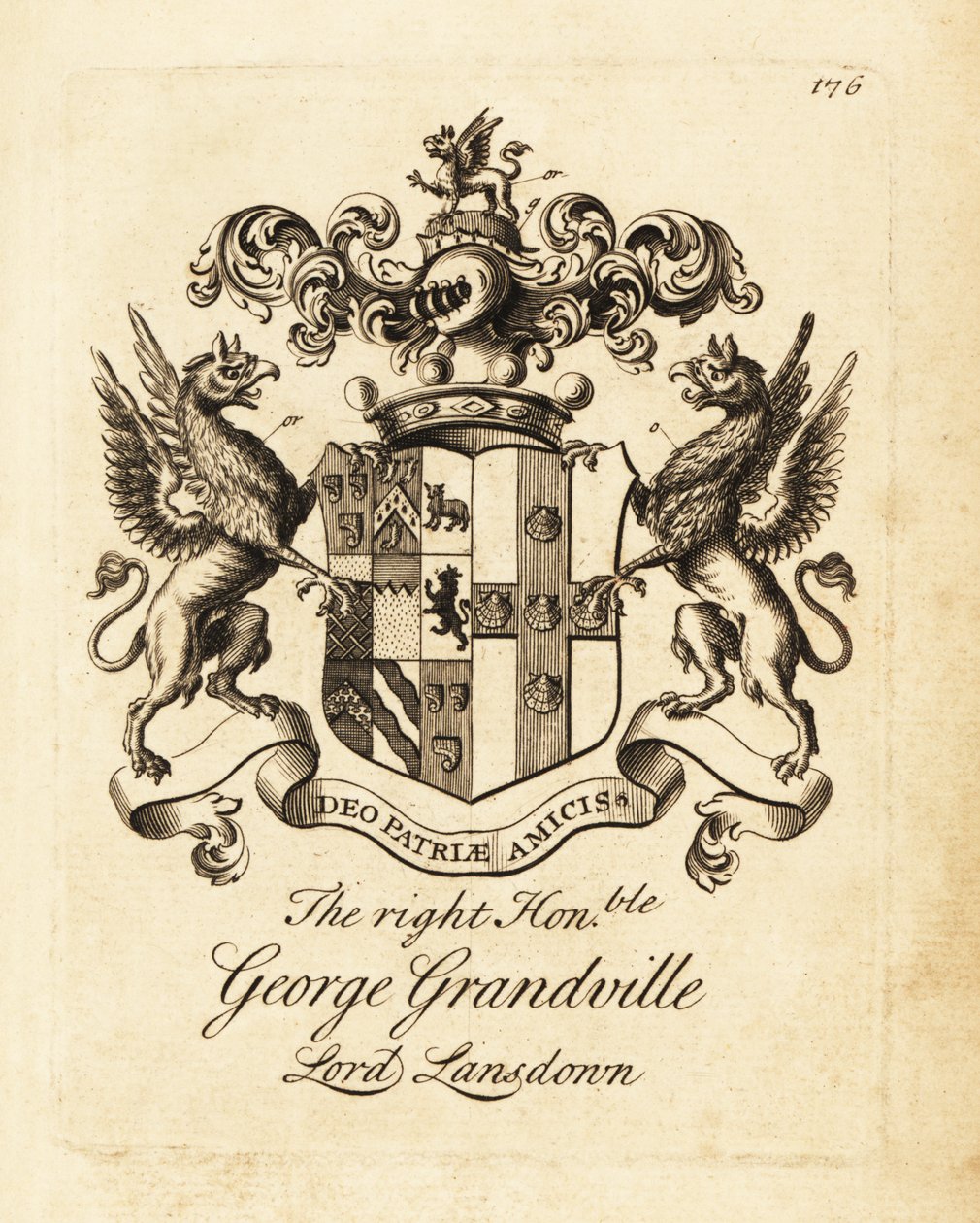 Coat of arms of the Right Honourable George Grandville, Lord Lansdown by Andrew Johnston