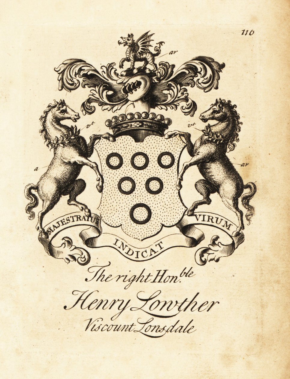 Coat of Arms of Henry Lowther, 3rd Viscount Lonsdale (1694-1751) by Andrew Johnston