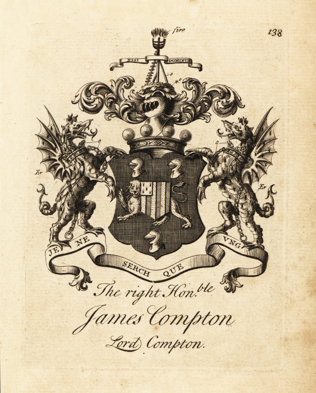 Coat of arms of the Right Honourable James Compton, Lord Compton, 5th Earl of Northampton by Andrew Johnston