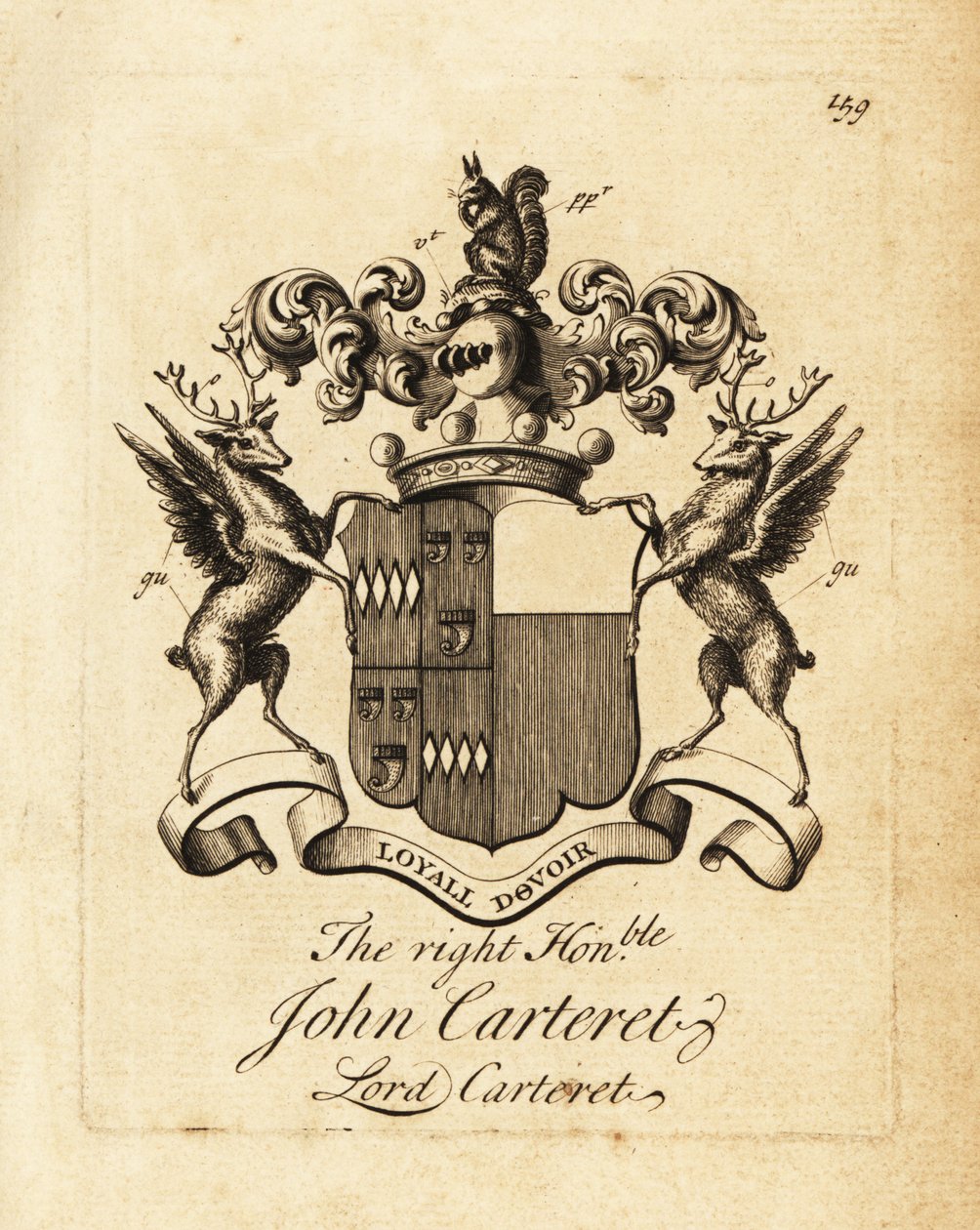 Coat of Arms of John Carteret, Lord Carteret, 2nd Earl Granville, 7th Seigneur of Sark by Andrew Johnston