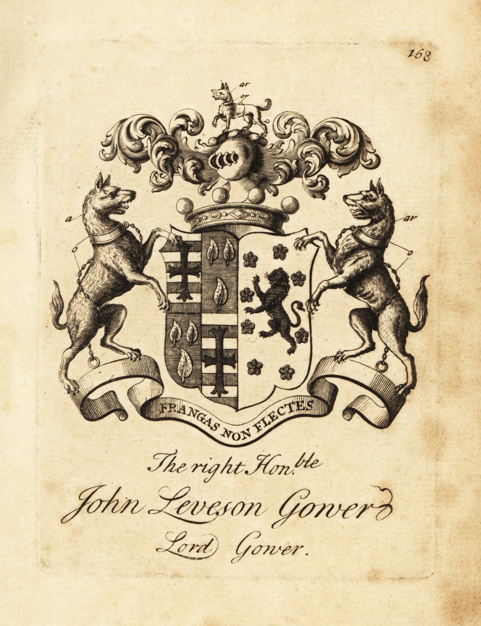 Coat of arms of the Right Honourable John Leveson Gower, Lord Gower by Andrew Johnston