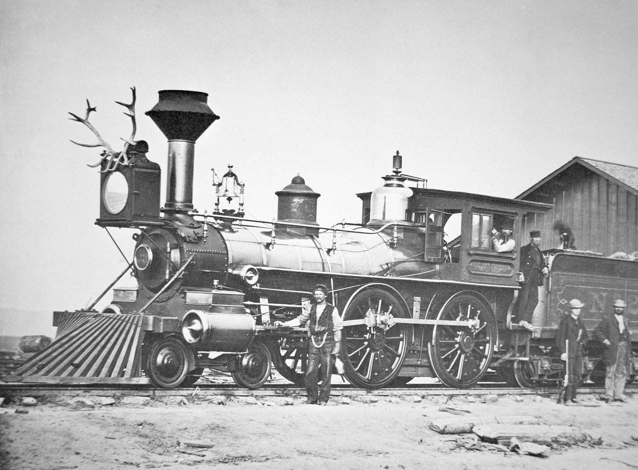 Locomotive number 23 at Wyoming Station near Little Laramie River, Wyoming by Andrew Joseph Russell