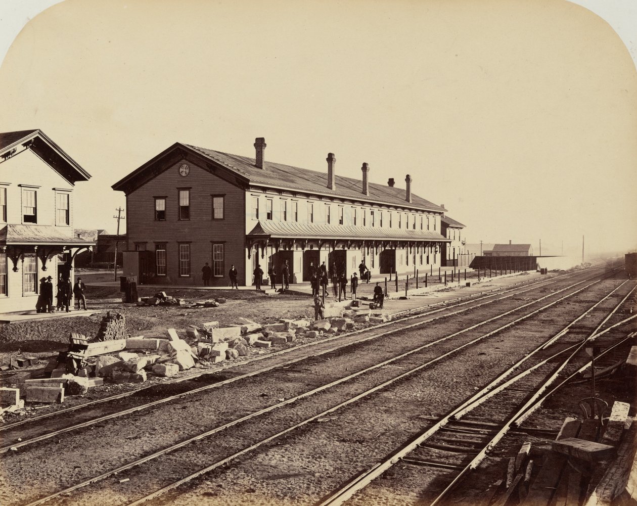 Plate 15. Laramie Hotel, Laramie City, 1869 by Andrew Joseph Russell