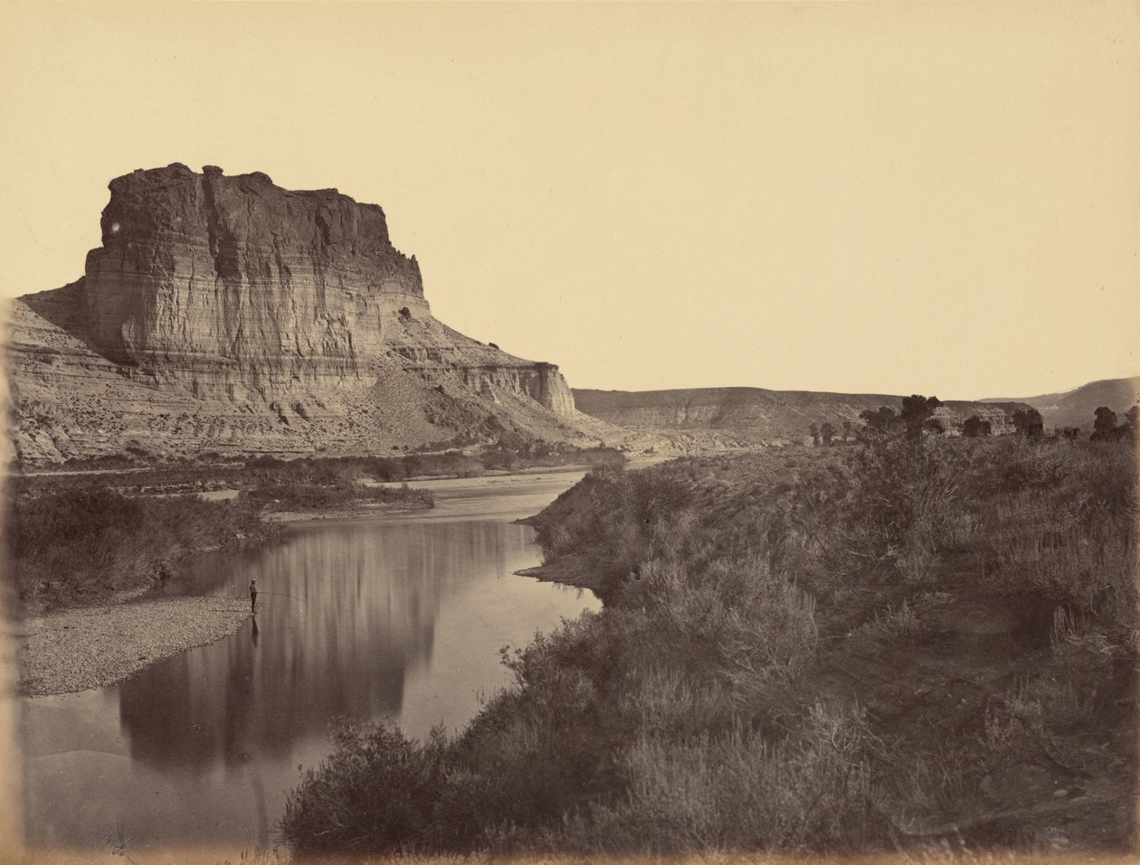 Plate 24. Castle Rock, Green River Valley, 1869 by Andrew Joseph Russell