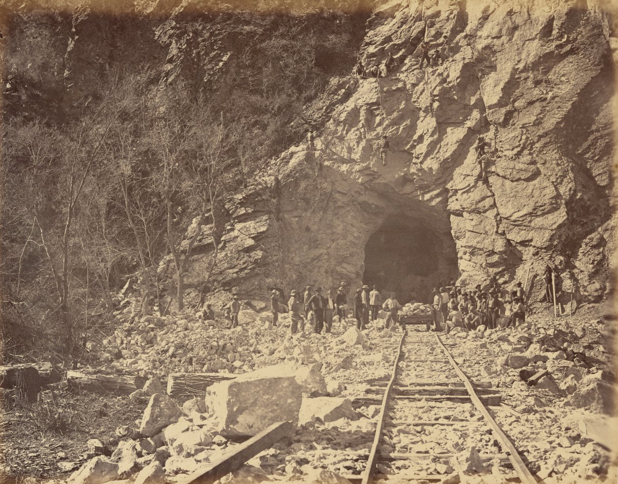 Plate 39. East End of Tunnel, Weber Canyon, 1869 by Andrew Joseph Russell