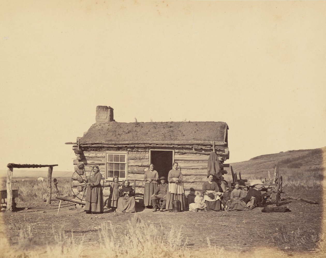 Plate 48. Mormon Family, Great Salt Lake Valley, 1869 by Andrew Joseph Russell
