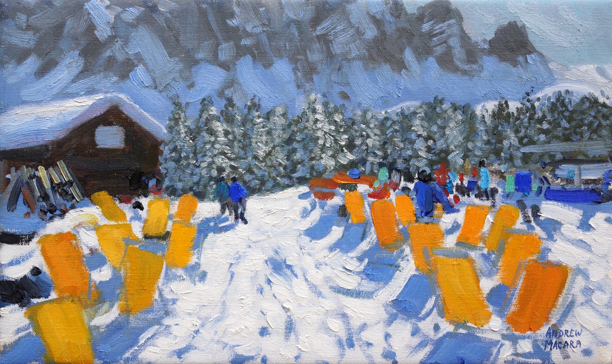 Cafe and Deckchairs, Selva Gardena, Italy, 2016 by Andrew Macara