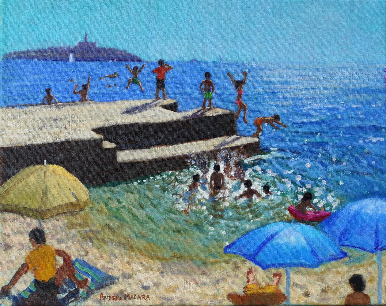 Jumping into the sea, Rovinj, Croatia, 2024 by Andrew Macara