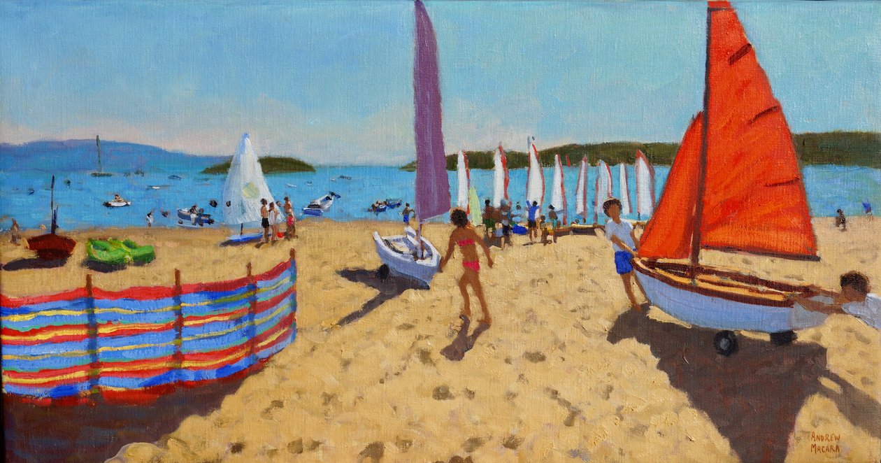 Pushing out the boat, Abersoch, 2016 by Andrew Macara