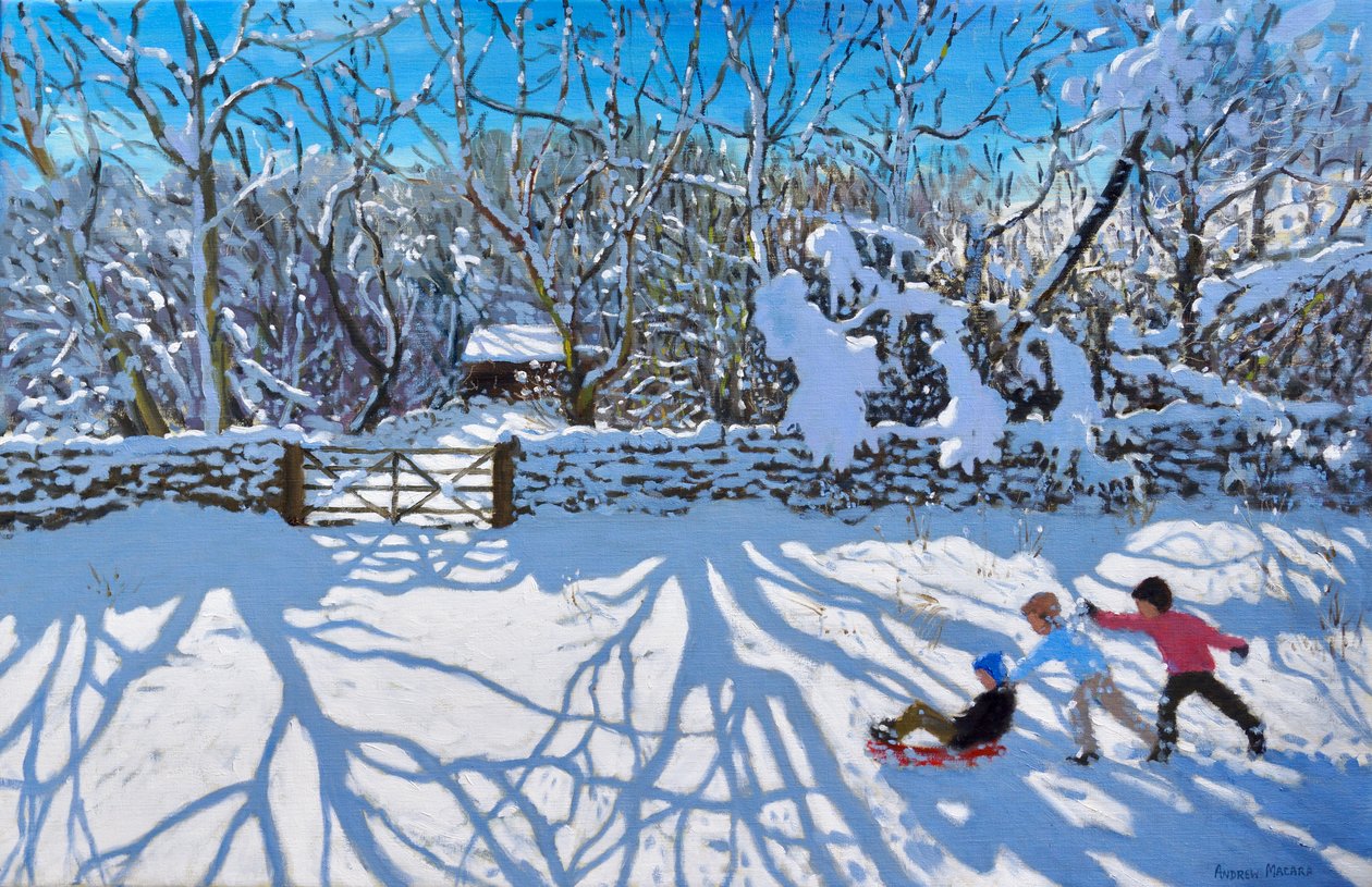 Sledging, Gambols Lane, Dovehead, High Peak, Derbyshire by Andrew Macara
