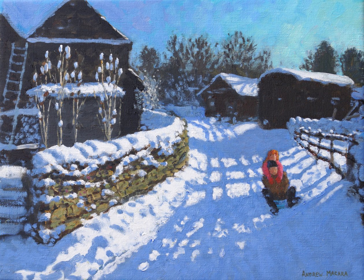 Sledging, near Wintercroft Lane near Dovedale and Thorpe. Ashbourne, 2021 by Andrew Macara