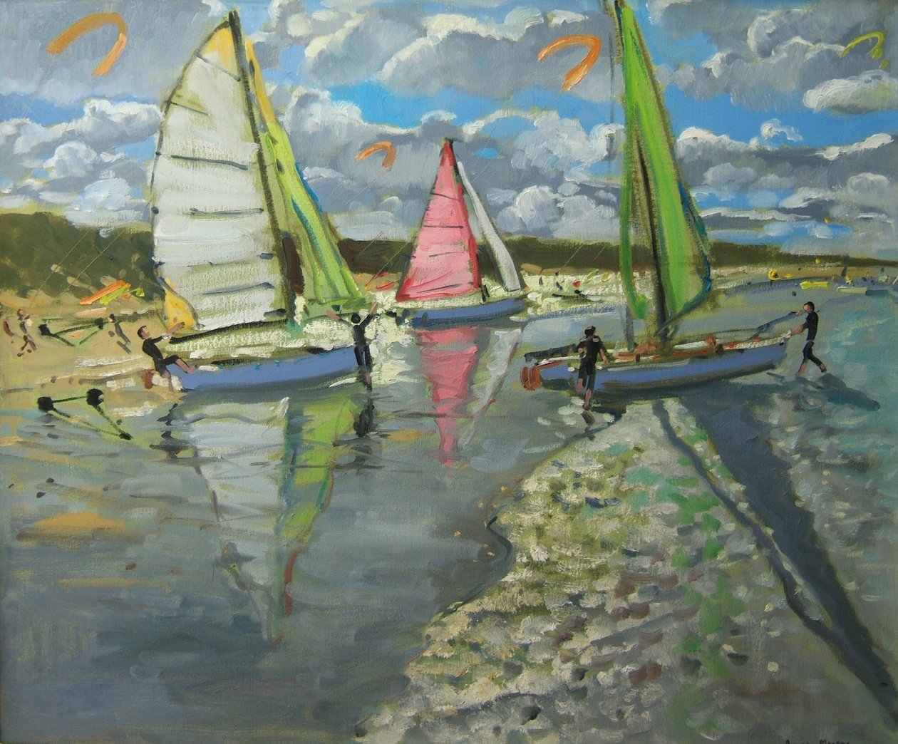 Three Sailboats, Bray Dunes, France by Andrew Macara