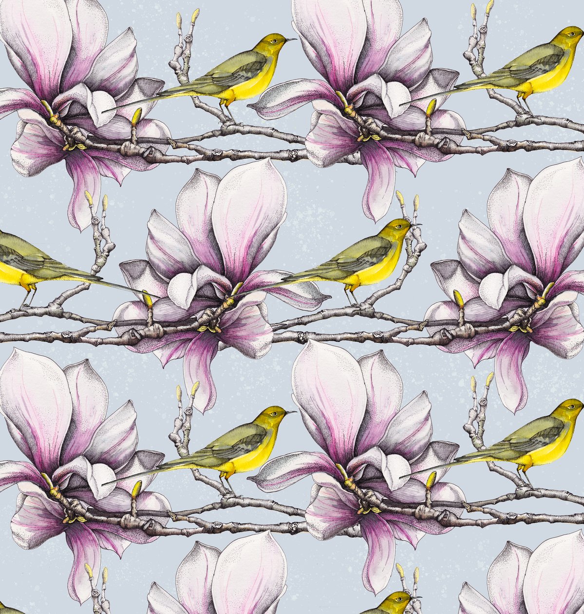 Magnolia and Yellow Wagtails by Andrew Watson