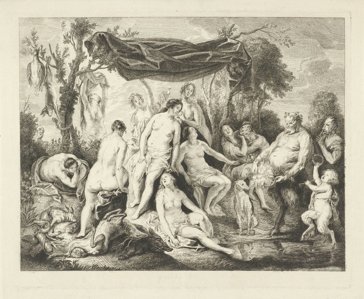 Bathing Diana and Silenus by Andries Lens