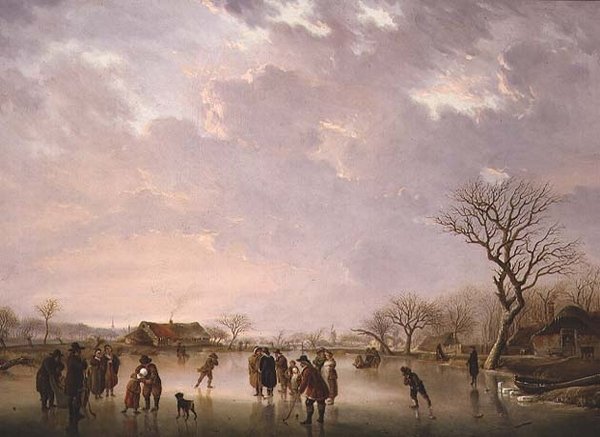 Winter Scene with Skaters by Andries Vermeulen