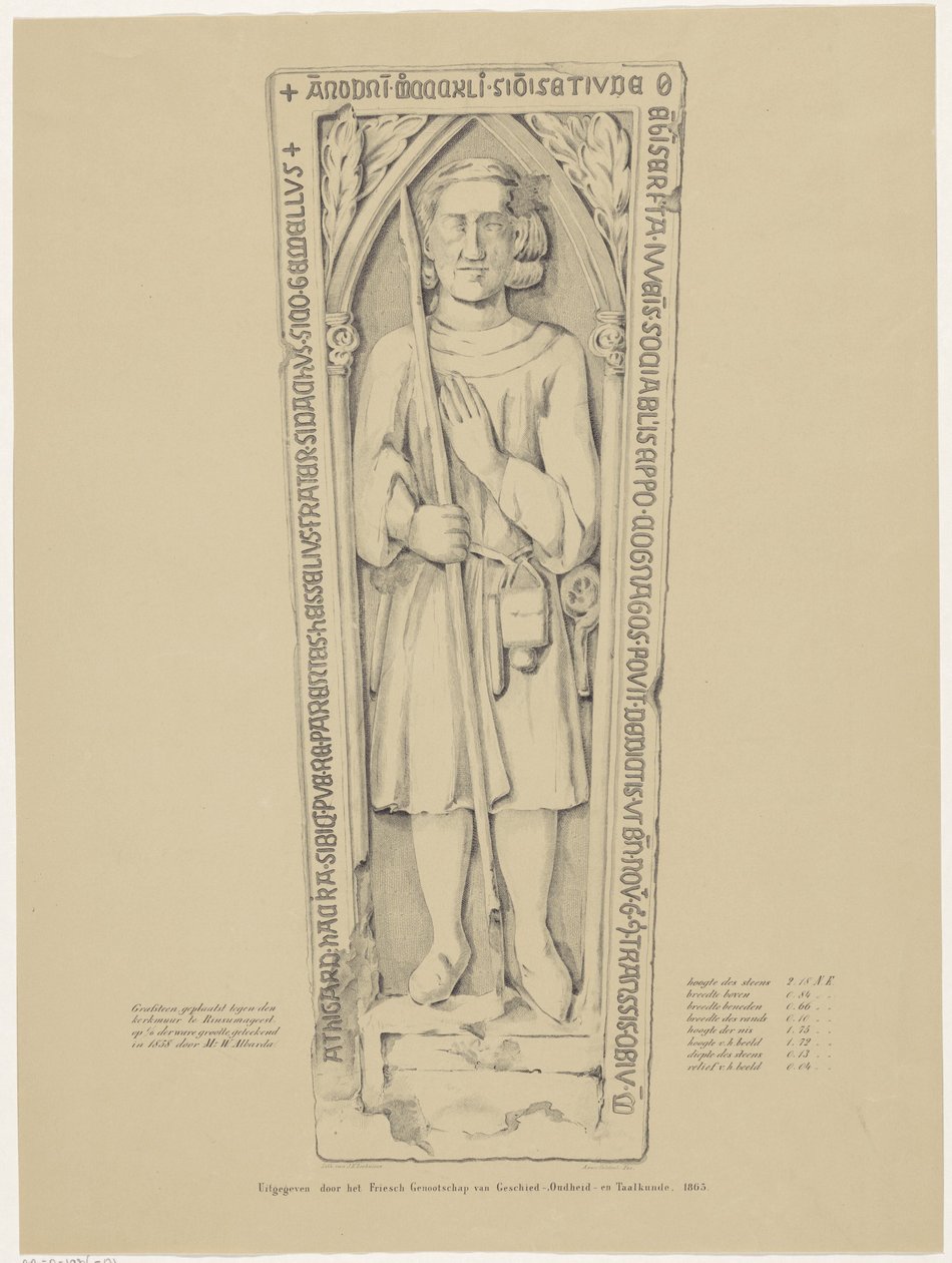 Gravestone in the Church at Rinsumageest by Andries van Calfsbeek