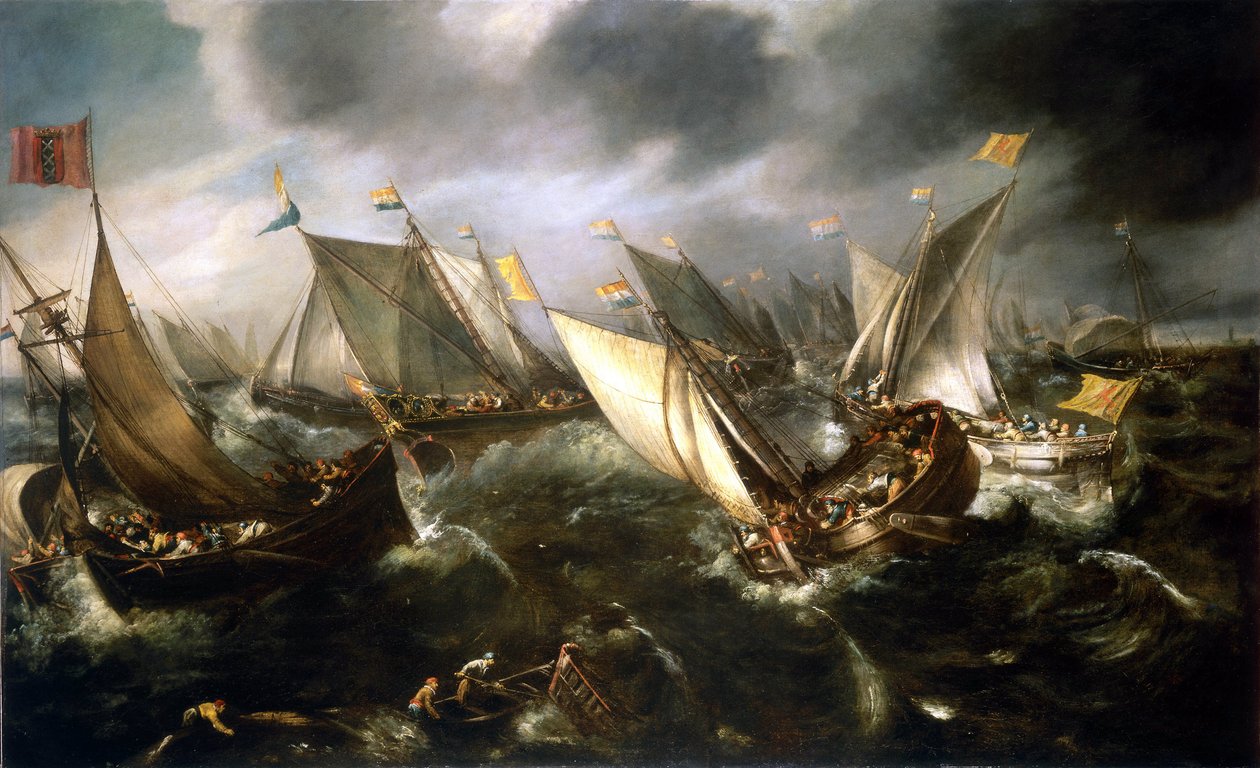 A Dutch Yacht Race, Off the Coast of Northern Europe by Andries van Eertvelt