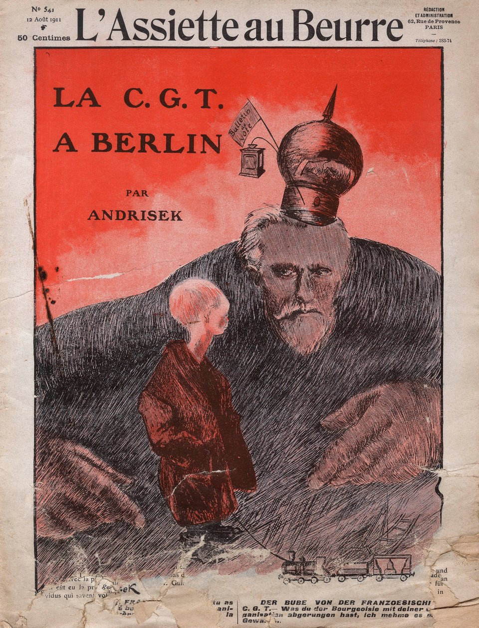 CGT, the French Trade Union, Cover of French Satirical Magazine 