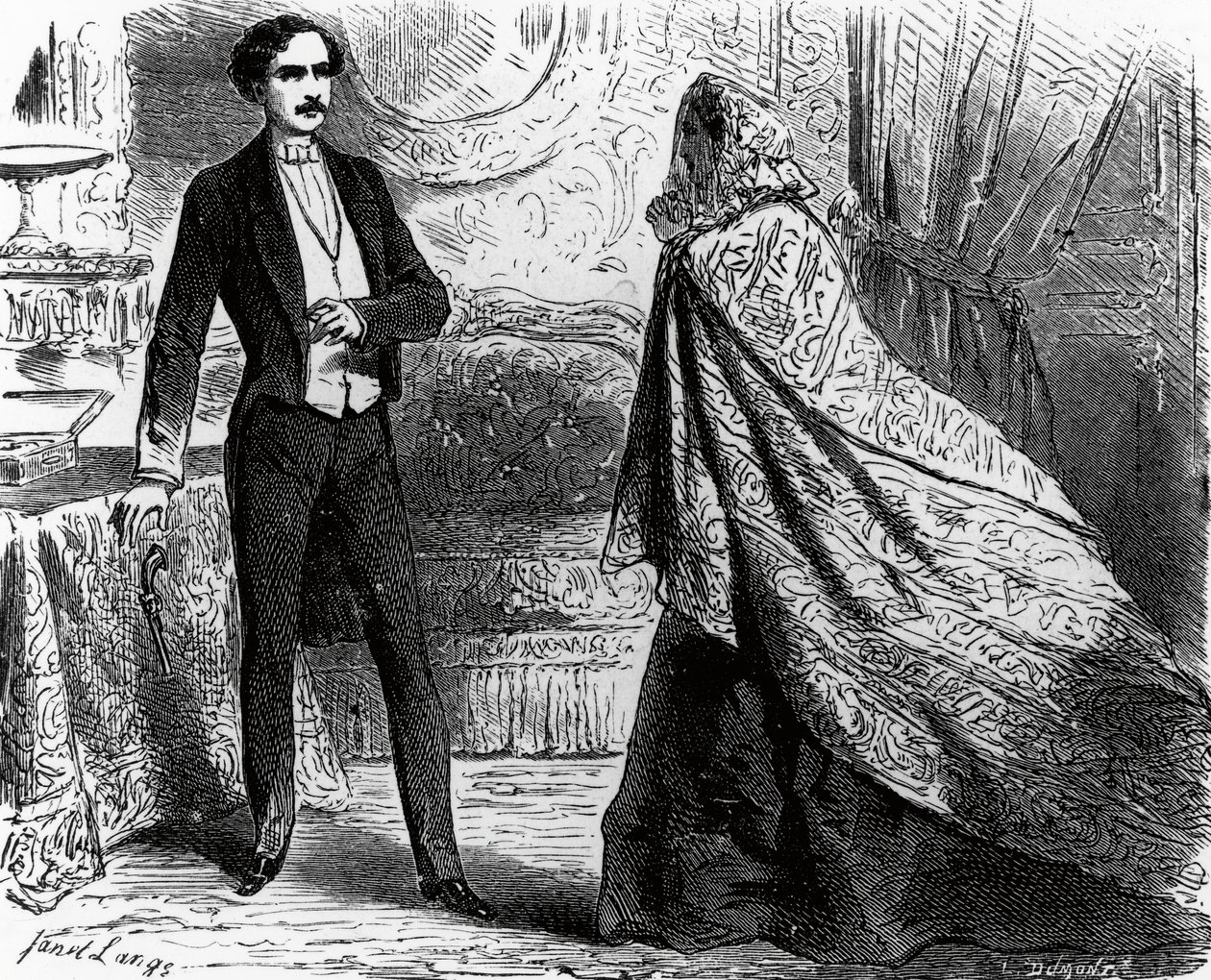 Illustration for Count of Monte Cristo, novel by Alexandre Dumas and Auguste Maquet by Ange Louis (1815 72) Janet