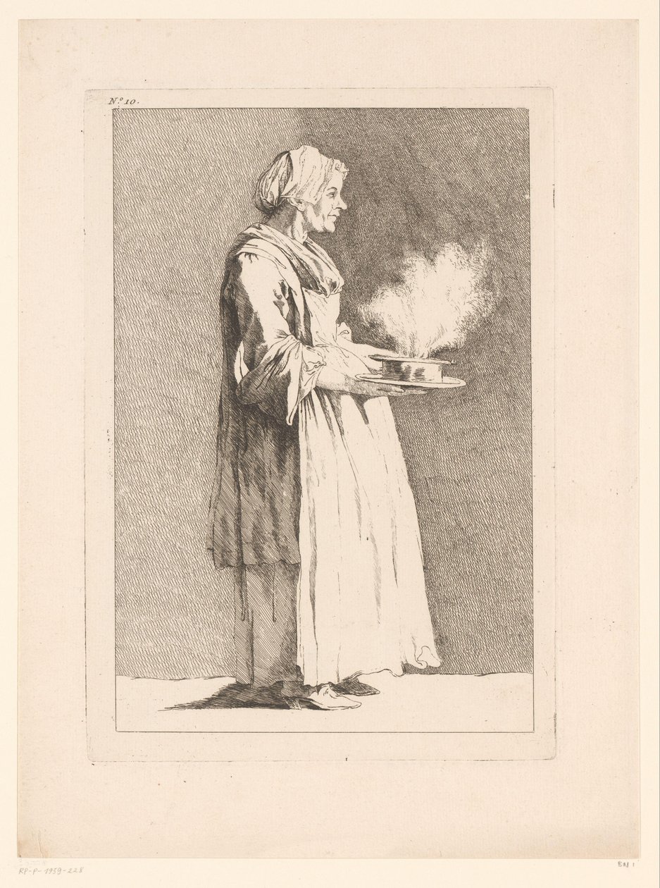 Caricature of a Woman with Meal (Caricatures by J. Saly) by Ange Laurent de, marquis de Rémoville Lalive