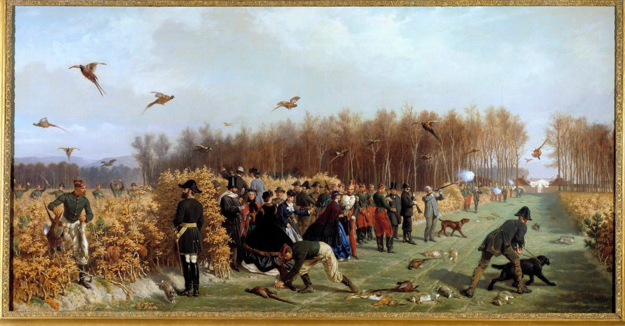 Hunting a Shooting at the Pheasanderie by Ange Louis Janet