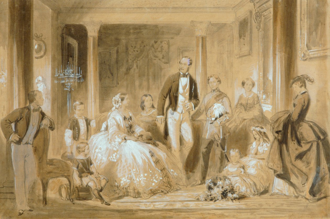 Royal Family in the Dining Room at Osborne House by Ange Louis (1815 72) Janet