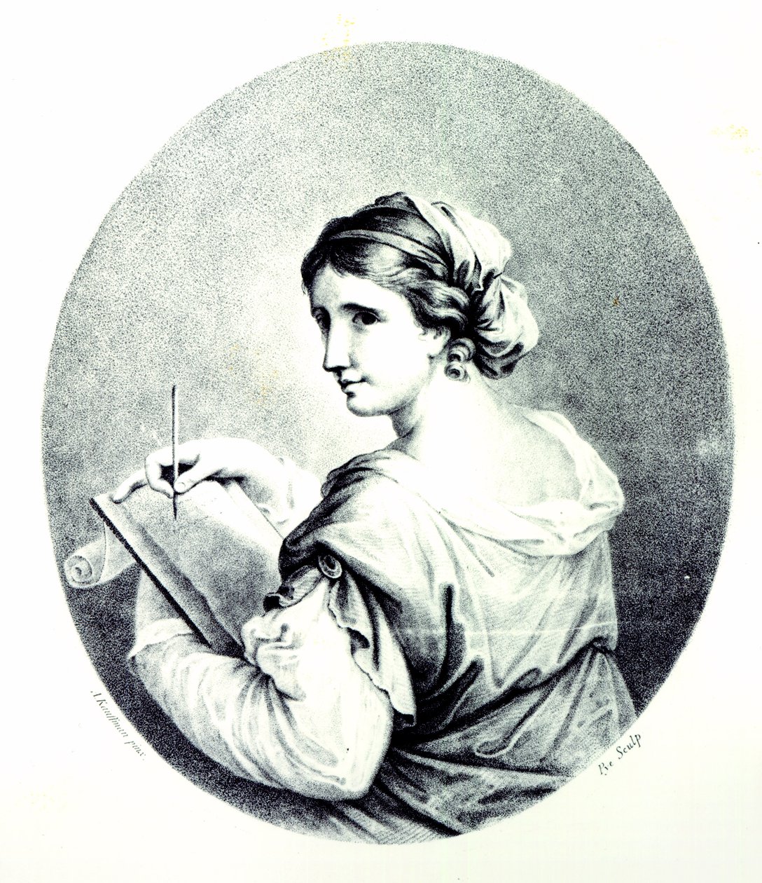 Sappho, engraved by Pye, 1774 by Angelica Kauffmann