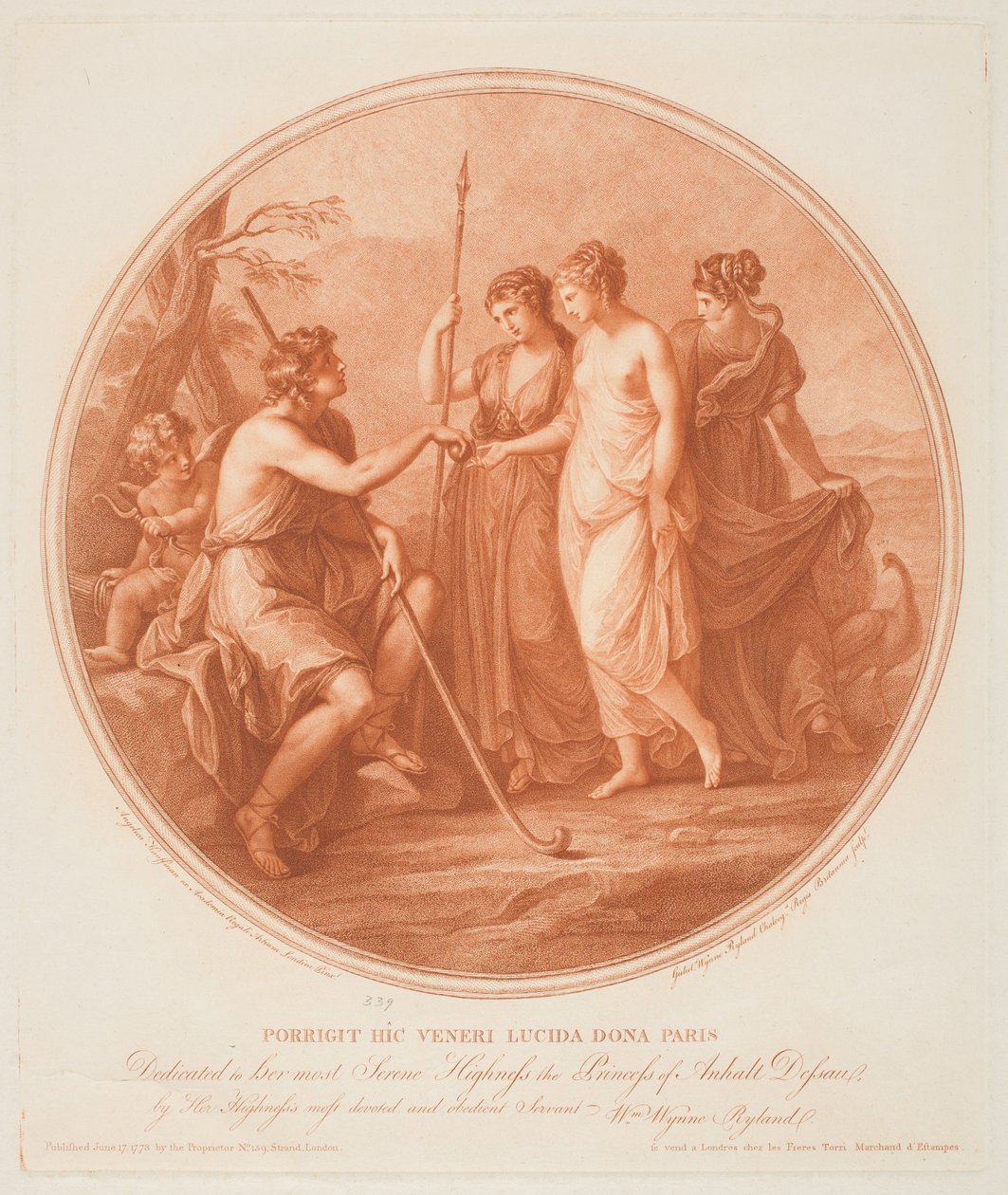 The Judgement of Paris by Angelica (after) Kauffman