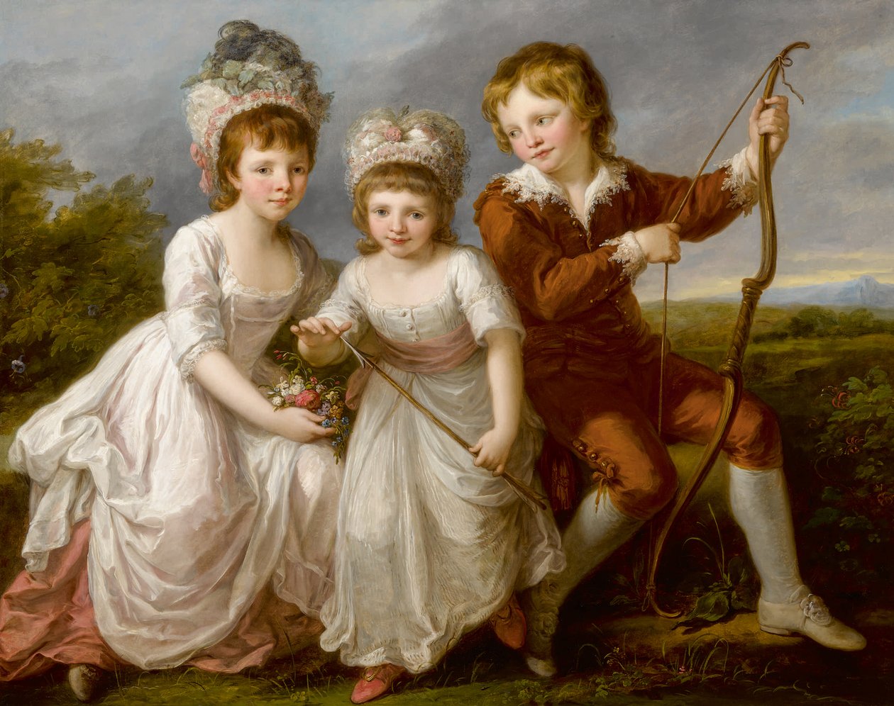 Portrait of Lady Georgiana Spencer, Henrietta Spencer and George Viscount Althorp, c. 1766 by Angelica Kauffmann