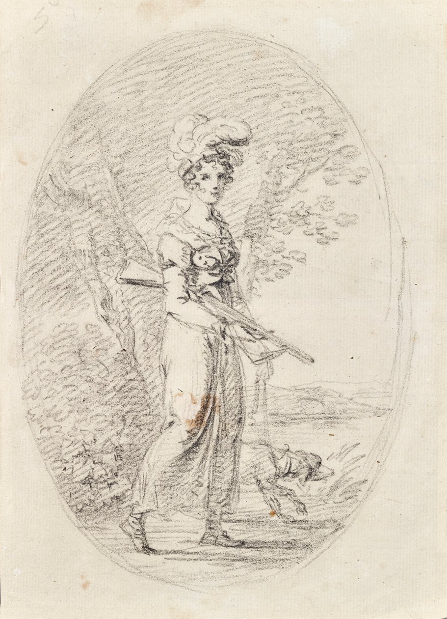 Huntress with Dog by Angelica Kauffmann